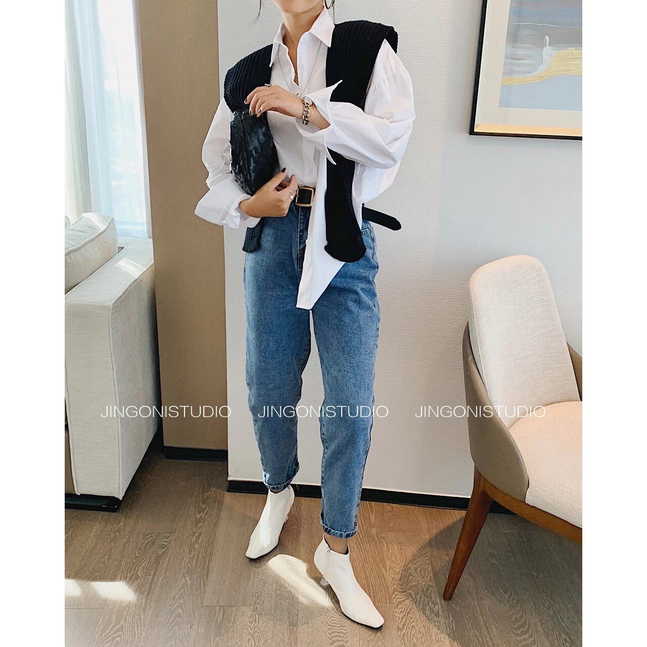 2021 Women's High Waist Baggy Cargo Pencil Jeans Pants Capris Y2k Streetwear Woman Oem Clothes Shorts Denim Trouser Suits New