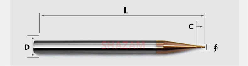Mikrofräser mit Legierungsbeschichtung, Wolframstahlwerkzeug, CNC-Bearbeitung, Endfräser mit kleinem Durchmesser, Oberflächenfräser, Fräsmaschinenwerkzeuge – Detail 3