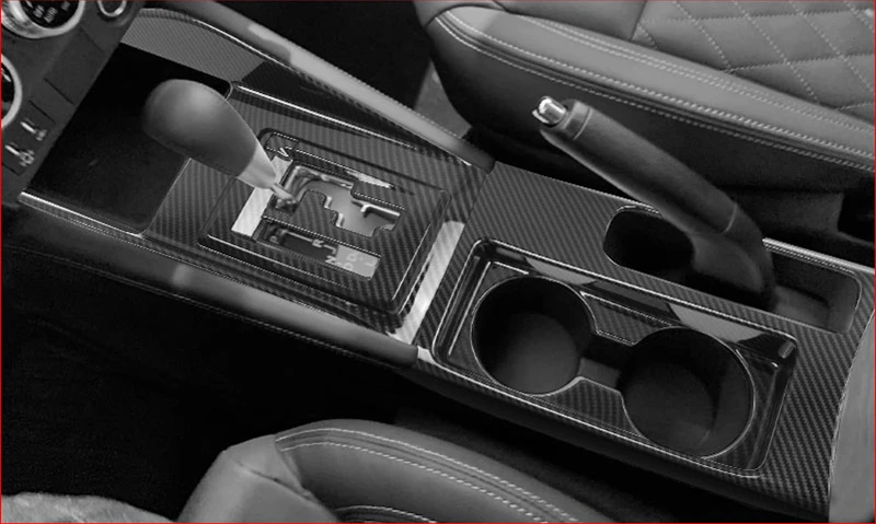 For Mitsubishi ASX RVR 2020 2021 Gear Shift Panel Water Cup Frame Cover Gearbox Trims ABS Carbon Fiber Car Interior Accessories