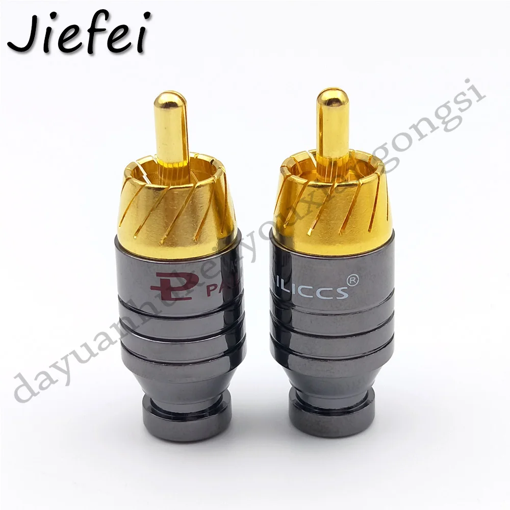 50pcs brass Gold Plated RCA Male Plug Connector soldering New