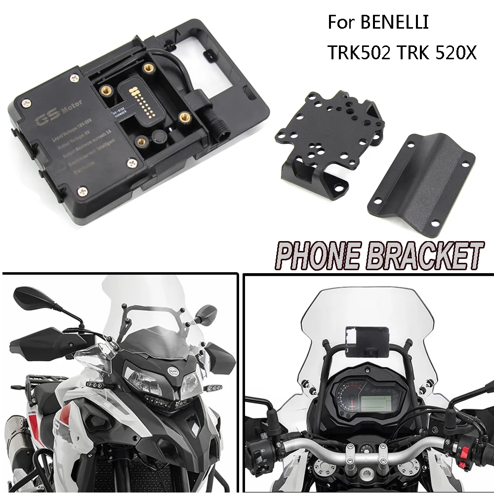 Moto Per BENELLI TRK502 TRK 520X Jinpeng TRK502 X Staffa di Navigazione Del Telefono Mobile GPS Piastra Staffa di Supporto Del Telefono