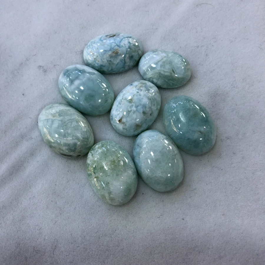 2pcs/lot Natural Larimar Bead Cabochon 12x16mm 13x18mm 15X20mm 18X25mm 22x30mm 30X40MM Oval Gemstone Ring Face For Jewelry