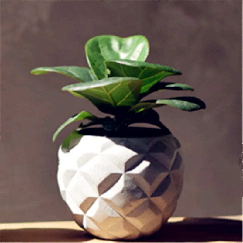 Creative 3D Pineapple Planter Making Tool, Handmade Silicone Flower Pot Molds for Concrete, DIY Cement Mold