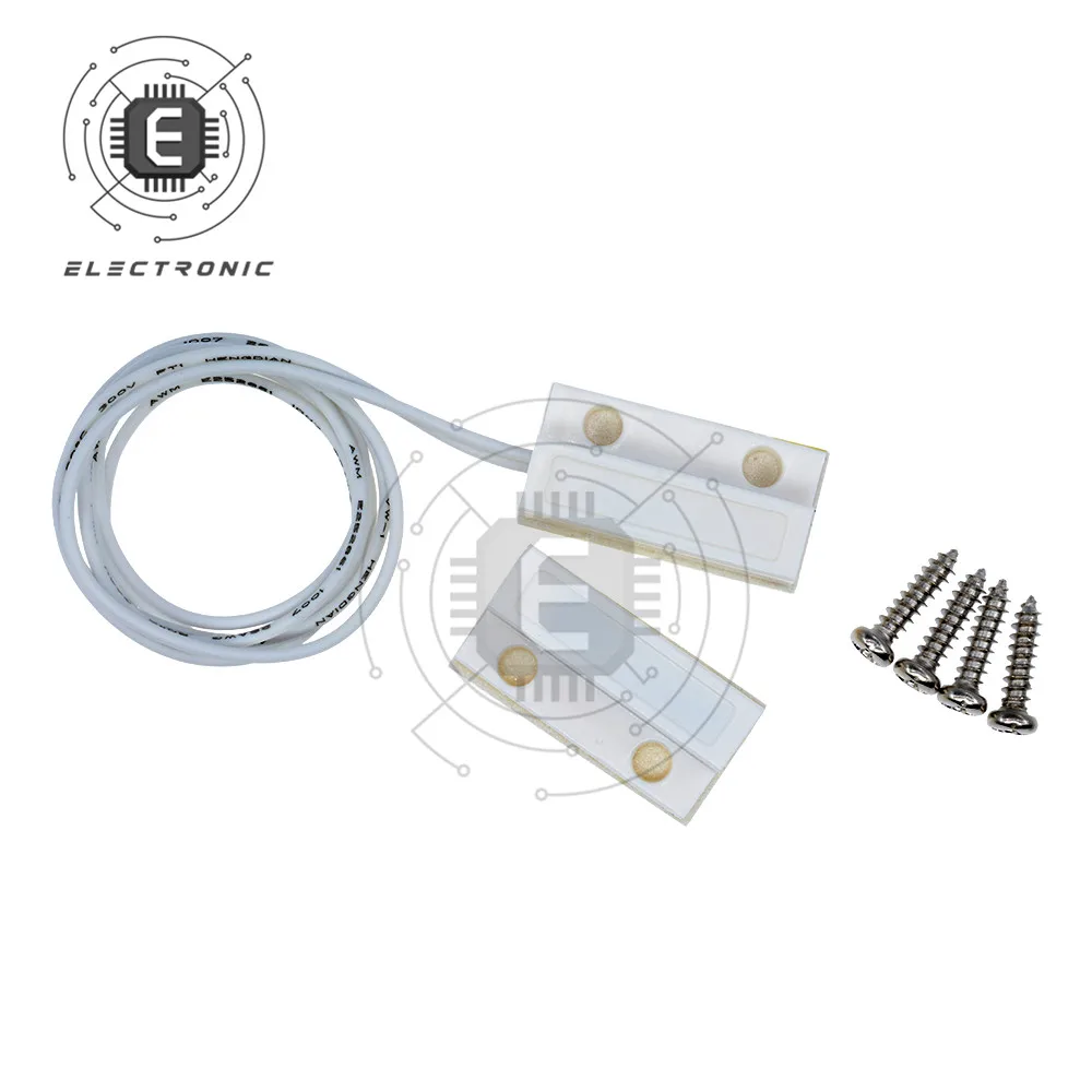 1 par MC-38 Sensor de ventana de puerta con cable alarma antirrobo magnética interruptor Detector magnético sistema de alarma para el hogar normalmente abierto/cierre