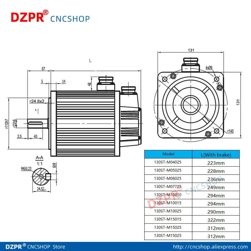 130ST with brake servo 130ST-M15025 130ST-M15015 M10025 M10015 M10010 M07725 M06025 M05025 M04025 AASD 30A 50A ST130 servomotor