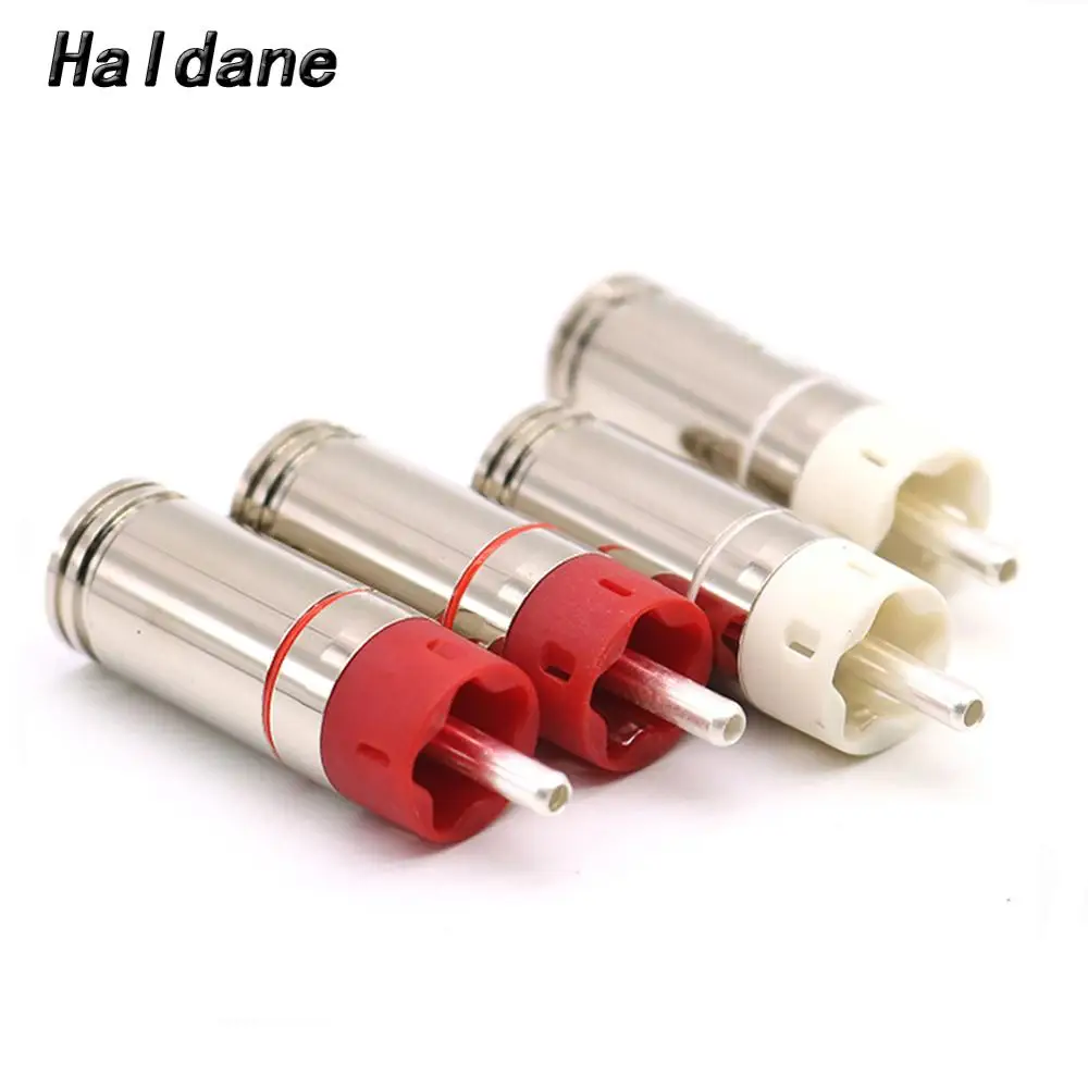 

Haldane 4pcs/lot HIFI Star Line Silver Plated Tellurium Coppero RCA Plug Jack Connector RCA Cables