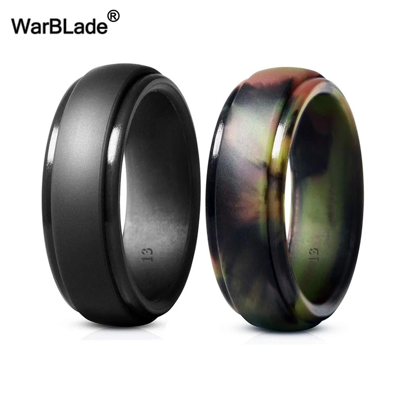 Men Silicone Rings Hypoallergenic Flexible Sports Antibacterial Wedding Rubber Bands 8mm Food Grade FDA Silicone Finger Ring