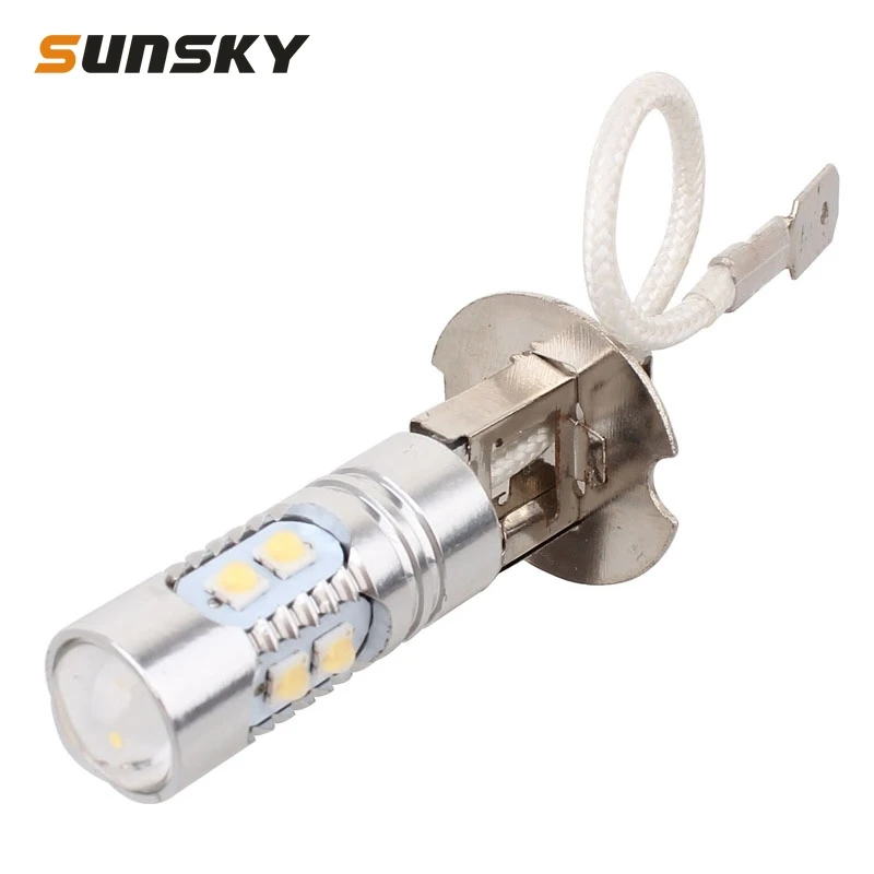 H3 50W 2500LM 7000K White Light 10 XT-E LED Car Foglight Constant Current Bulb DC12-24V Auto Accessories