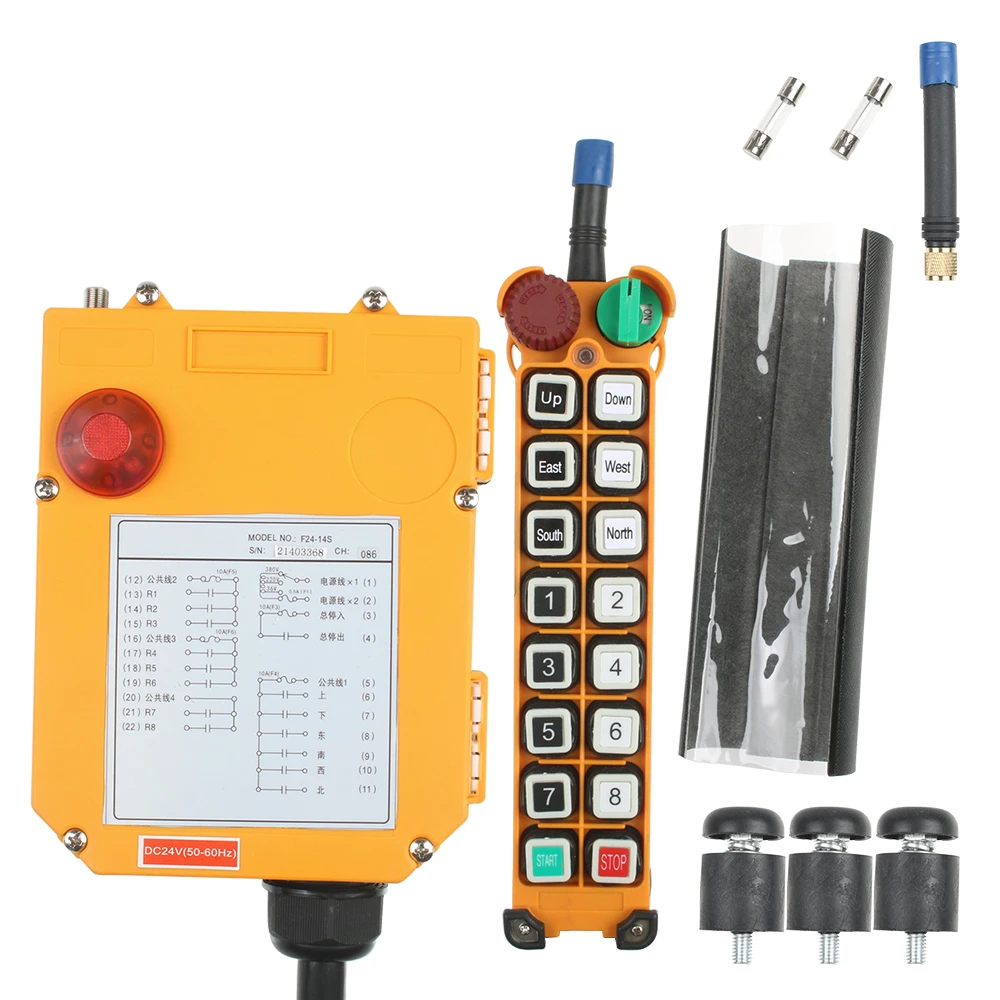 Imagem -03 - Controle Remoto Industrial sem Fio com Guindaste de Velocidade Única Controle Remoto Industrial 24v 36v 48v 220v 380v com Parada de Emergência