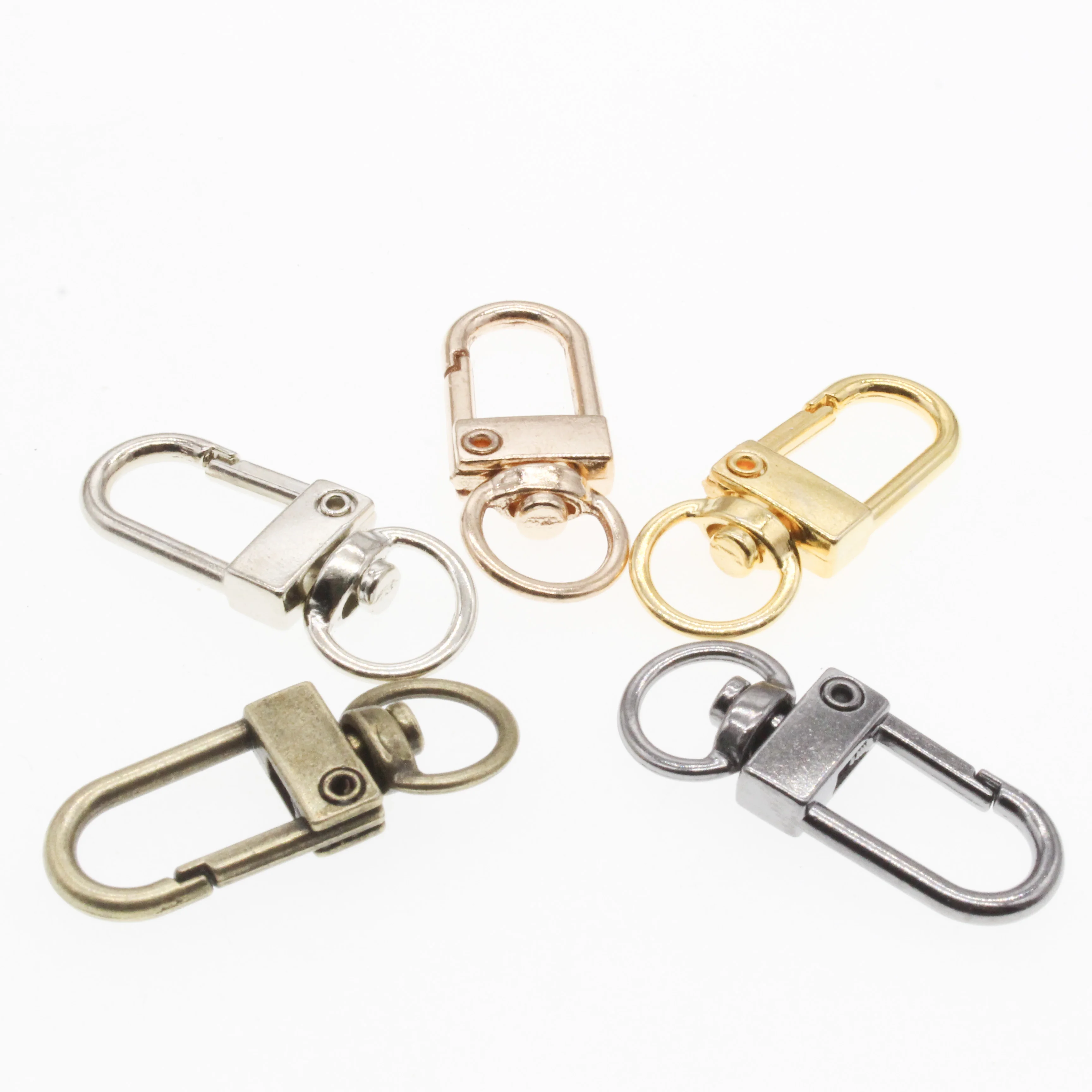 

10Pcs Rotating Dog Buckle Metal Lobster Clasps Hooks For DIY Jewelry Making Key Ring Chain Accessories 12x33mm