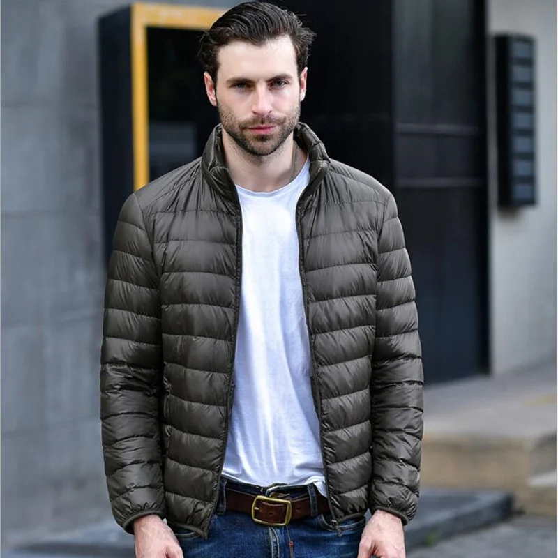 FGKKS Autumn Lightweight Thin Duck Down Jacket Men Good White Brand Casual Ultralight Male Feather Jackets Coat