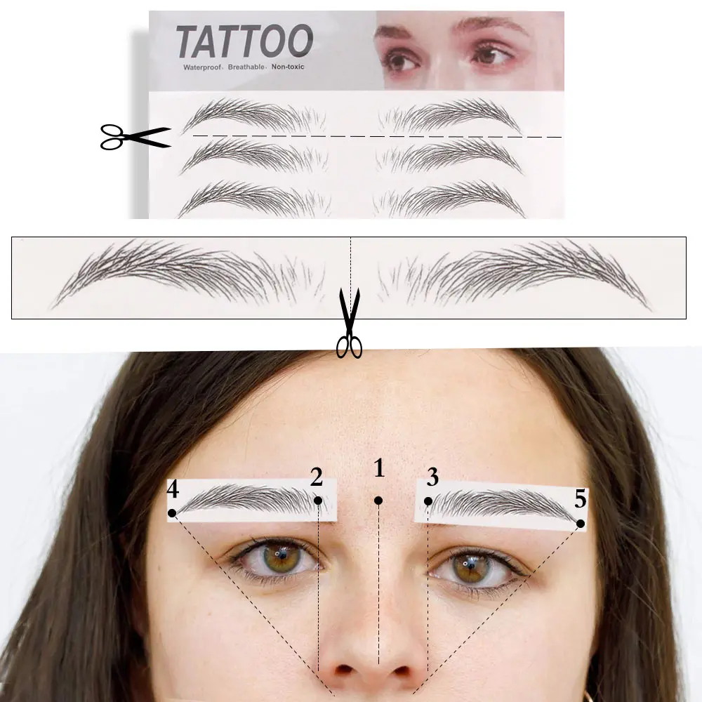 4D Hair Like Eyebrows Makeup Waterproof Transfer Tattoo Stickers Long Lasting Enhanc Natural Woman False Eye Brow Cosmetics Tool