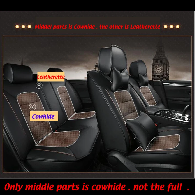 Custom Fit Automobiles Seat Cover for Acura ILX 2013 Accessories Cowhide & PVC Leather Seat Cushion Covers Car Styling 12PCS/Set