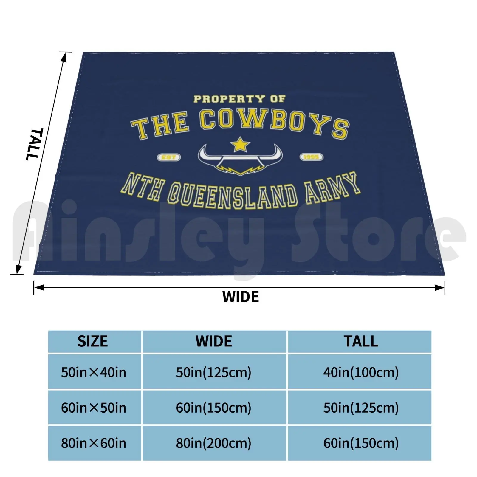 Nrl-The North Queensland Cowboys Army Blanket Fashion Custom Nrl National Rugby League Aussie Australia