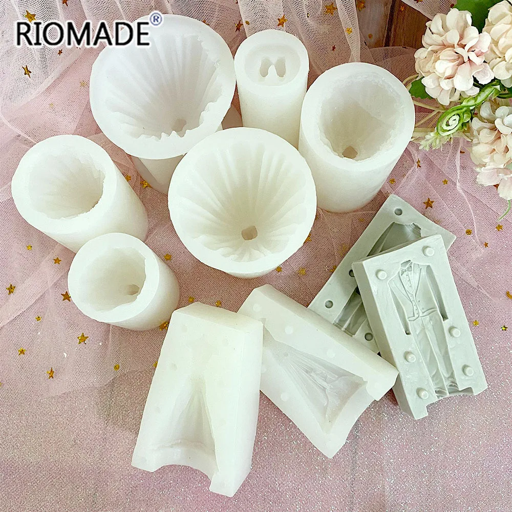 Wedding Dress Silicone Candle Mold DIY Handmade Making Crafts Candle Aromatherapy Clay Gypsum Epoxy Resin Mould Marry Decoration