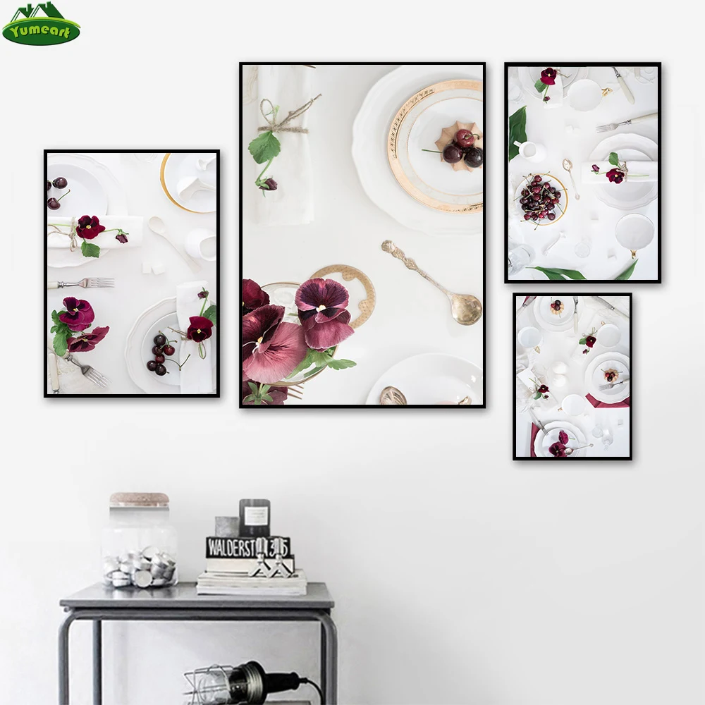 Phalaenopsis Kitchen Ware Canvas Painting Kitchen Poster Print Wall Art Decoration Picture Dinging Room Restaurant Home Decor