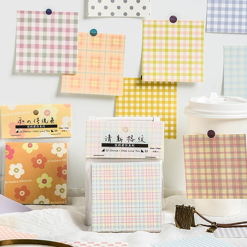 60pcs/lot Memo Pads Sticky Notes Fresh and cute retro Paper diary Scrapbooking Stickers Office School stationery Notepad