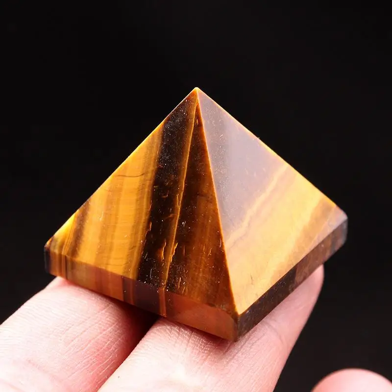3cm  natural tiger eye pyramid gemstone healing specimen 1PC