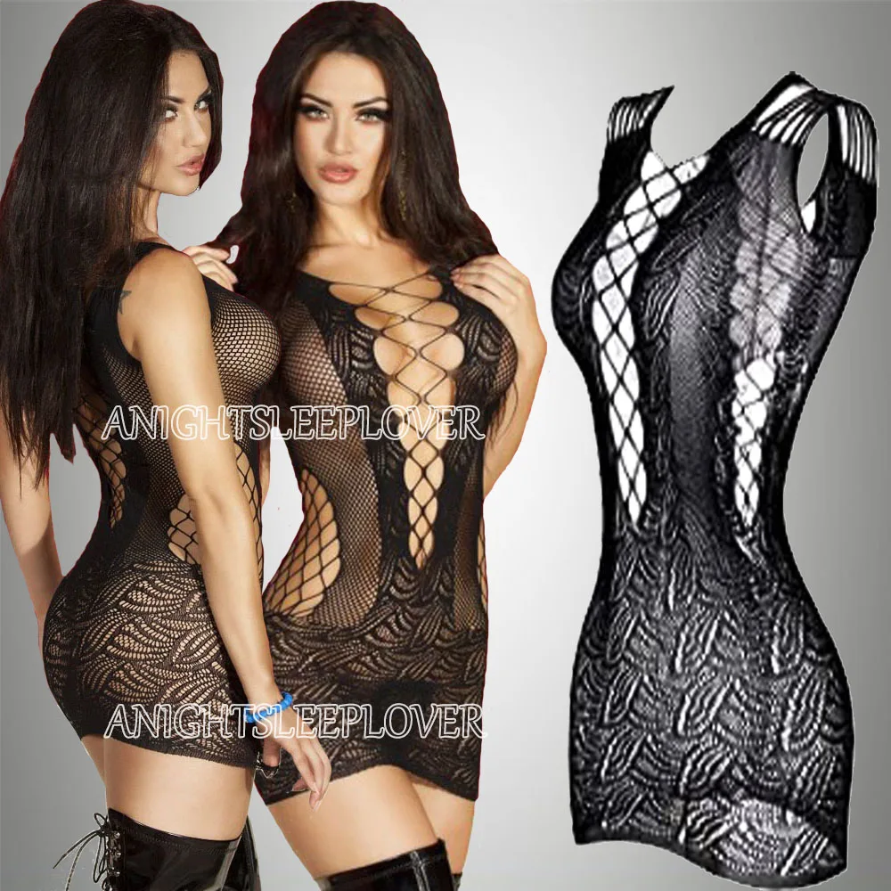 Porn Transparent Underwear Dress Baby Doll Sexi Women Lingerie Dress Fishnet Hot Vestido Sexy Erotic Night Dresses