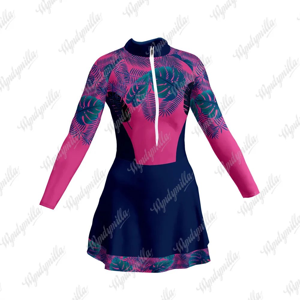 Cycling Jersey Vestidinho Long Sleeve Short Skirt Jumpsuit Triathlon Suit Women Skinsuit Maillot Clothing Cycling Little Dress