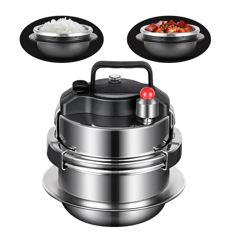 Gas Induction Cooker Universal Mini Stainless Steel Pressure Cooker Pot Soup and Rice Multifunctional Household Stew Pot