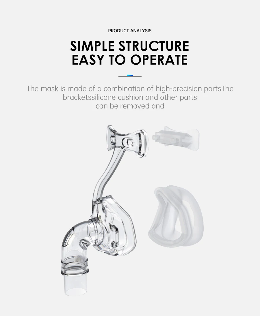 BMC CPAP Nasal Mask Full Face Mask With Tube Adjustable Strap Respirator For Travel CPAP Machine Anti Snoring Stopper Solution