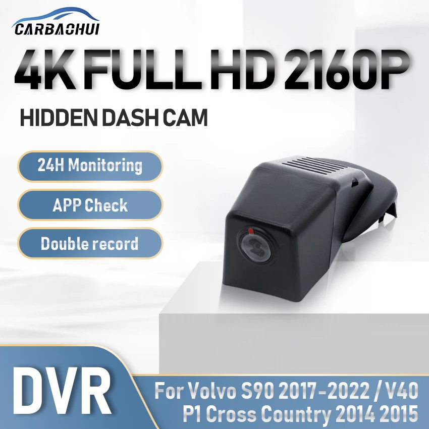 

4K Car DVR Hidden Dash Cam Camera 24h Parking record UHD Night Vision Driving Video Recorder For Volvo S90 V40 P1 Cross Country