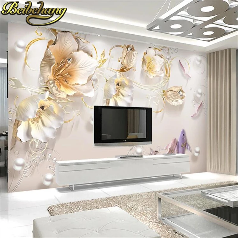 

beibehang Tulip Flower Custom photo Large 3D sofa TV background wall paper mural 3d mural wallpaper bedroom decor