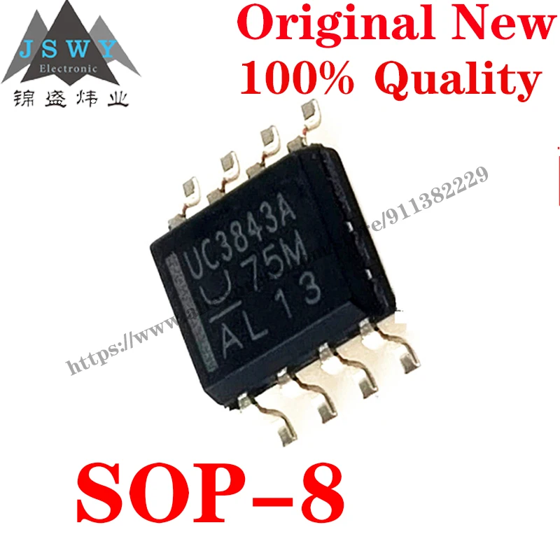 

10~100PCS UC3843AD8TR SOP-8 UC3843A Semiconductor Power Management Switch Control IC Chip with for module arduino Free Shipping