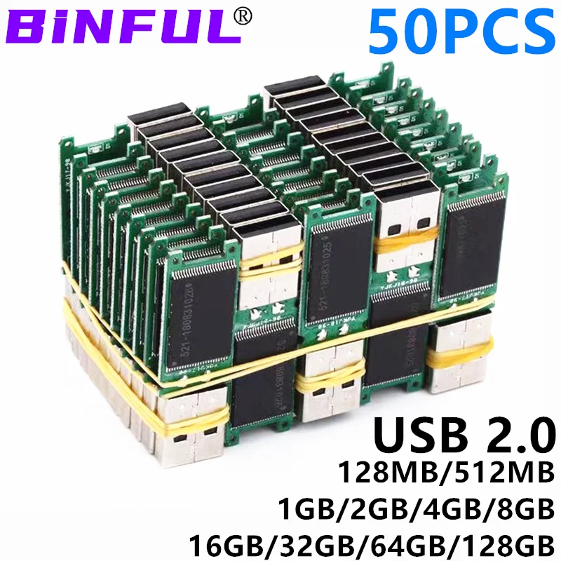 

50PCS wholesale USB 2.0 Disk Semi-Finished 4GB 8G 16G 32G Usb Flash Drive 64GB 128G 128M 512M PCB Board Chip Pen Drive Usb Stick