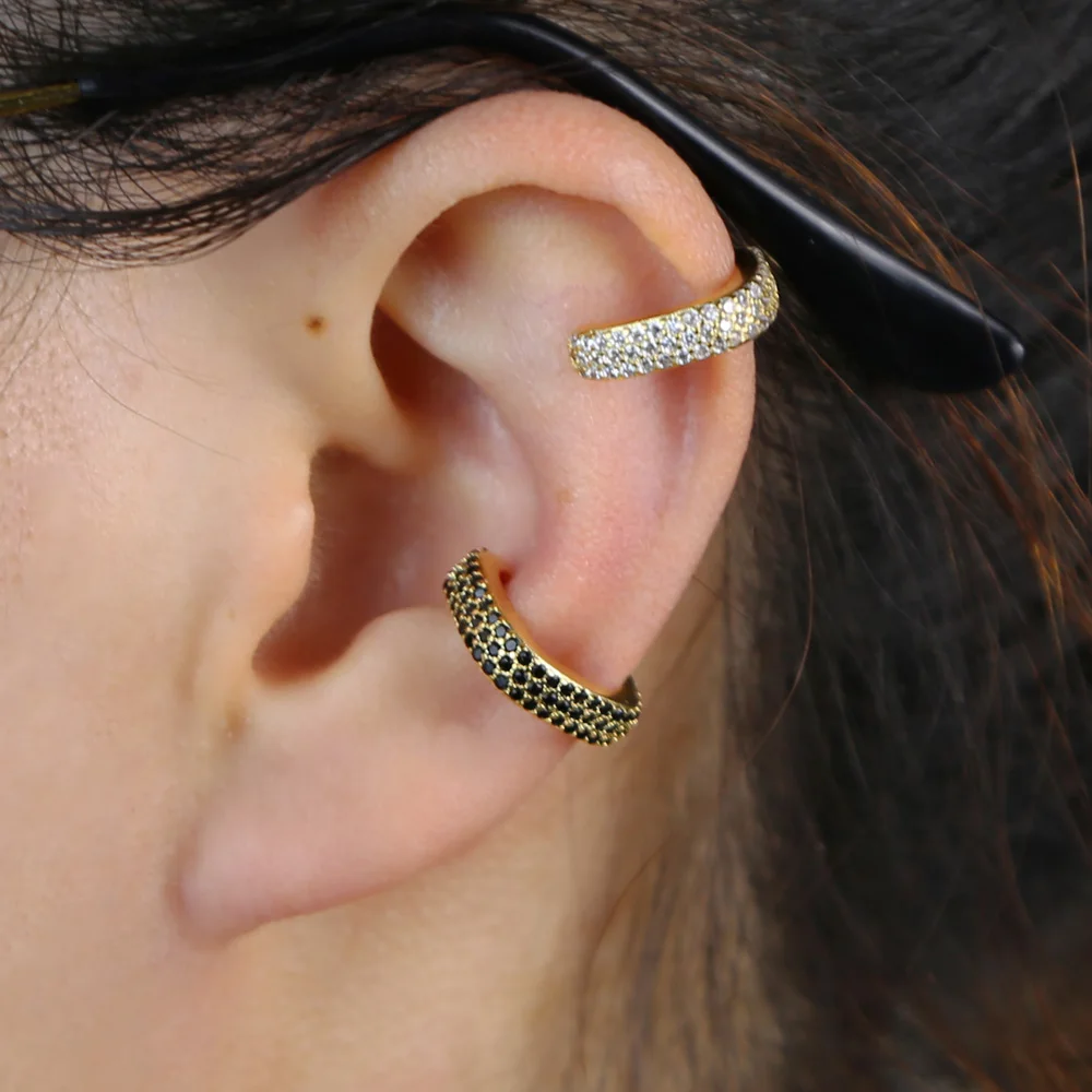 1 قطعة الملونة تشيكوسلوفاكيا ساحة كليب على القرط مايكرو تمهيد قوس قزح تشيكوسلوفاكيا هندسية لا ثقب متعدد قطعة مجوهرات النساء الموضة