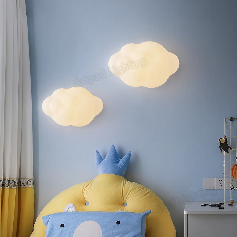 Cloud LED Lights Decoration For Wall Bedroom Bedside Lamp for Children\'s Room Bedroom Bedside Wall Lamp with Plug Switch