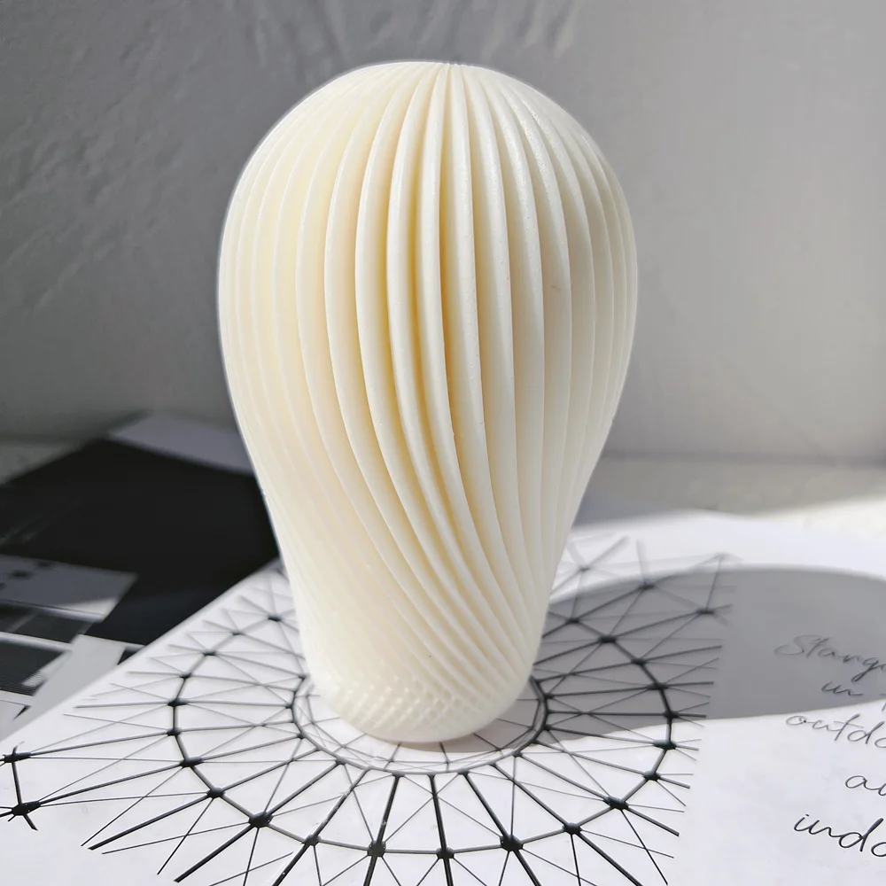 Spiral Balloon Design Candle Silicone Mold Round Twirl Soy Wax Molds Geometric Swirl Ball Wavy Candle Mould