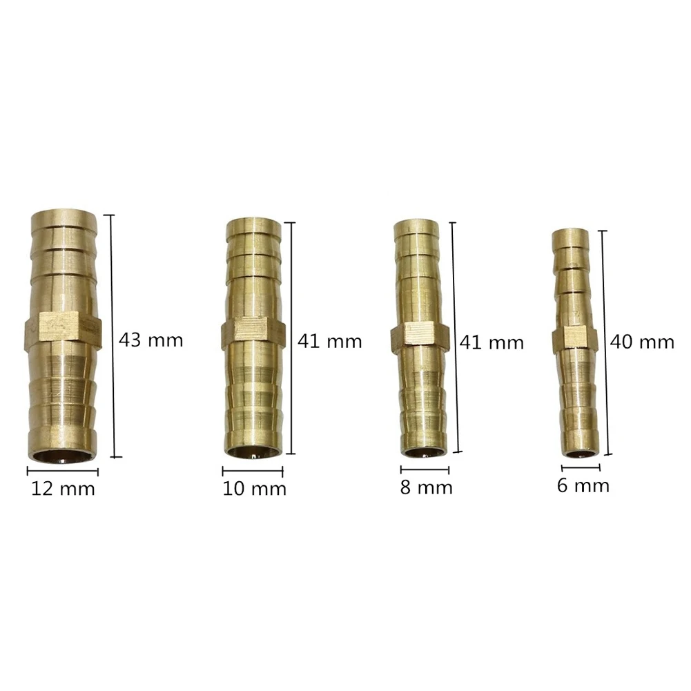 Brass Straight Hose Pipe Fitting Equal Barb 6mm 8mm 10mm 12mm Copper Barbed Coupler Connector Adapter Pneumatic Pipe Fittings