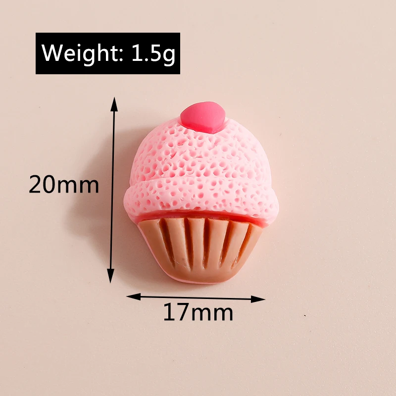 10 Stück Mix Mini Süße Lebensmittel Dessert Donut Kuchen Flache Rückseite Harz Cabochon Verzierungen DIY Scrapbooking für Mädchen Haarschleifen – Detail 9