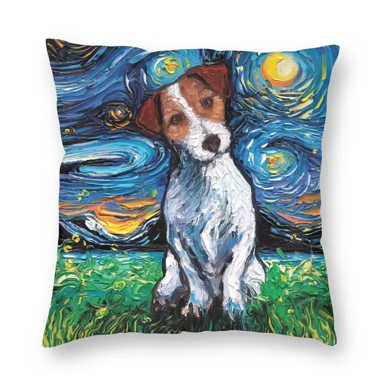 Miękki Jack Russell Terrier Pop Art rzuć poszewka na poduszkę do domu niestandardowy kwadratowy miłośnik psów poszewka 45x45 poszewka na poduszkę na