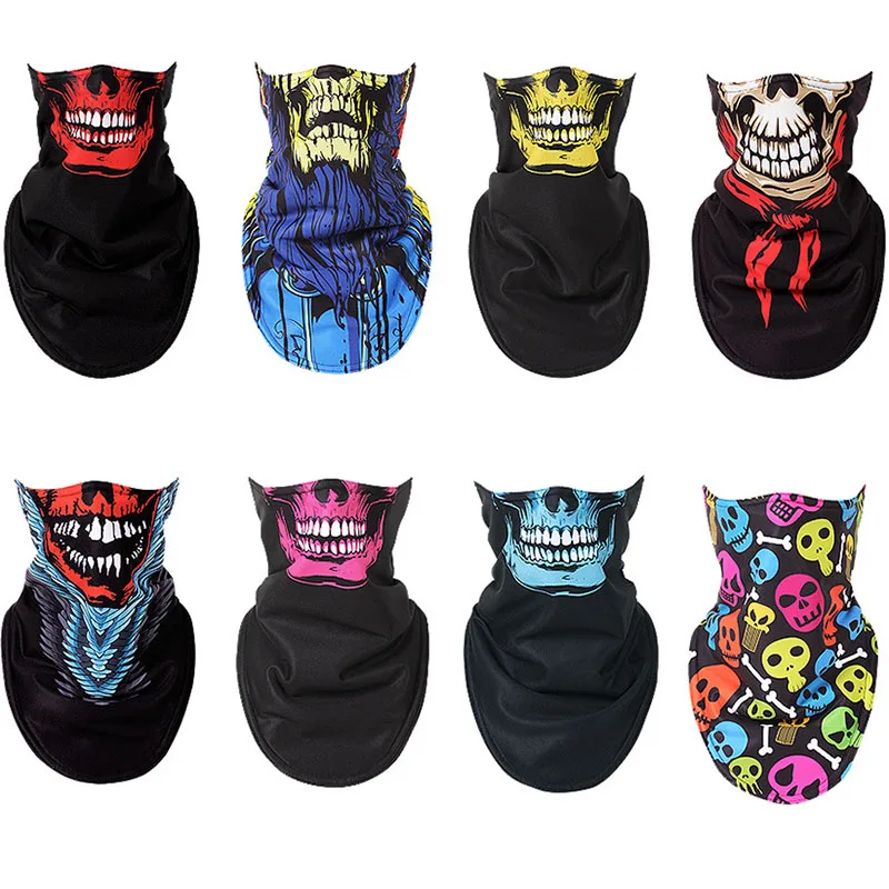 Ski Bibs Snowboard Scarf Skiing Full Face Mask Winter Neck Buff Warm Cycling Motorcycle Windproof Face Mask Skull 3D Printed