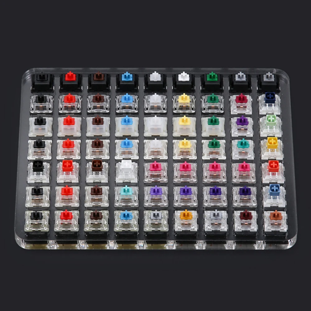 Transparent Switch Tester Base Acrylic Plate For Cherry Mx Switch Blue Red Black Brown Silver Pink Switch Storage Display Board