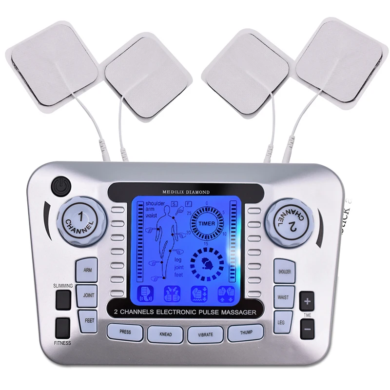 Electric Pulse Massager Tens EMS Muscle Stimulator 12Modes Digital Therapy Machine Massager Pain Relief Tool Health Care Machine