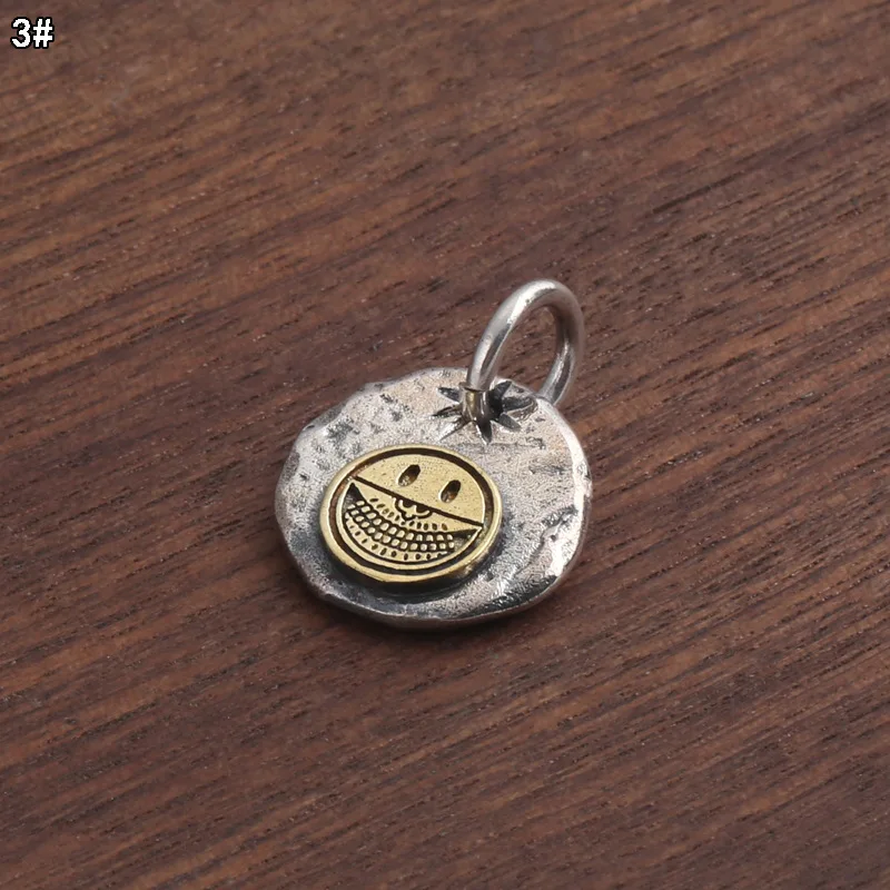 Collier Pmotfor en argent regardé 925 pour hommes et femmes, visage souriant, bijoux vintage unisexes, cadeaux pour amis