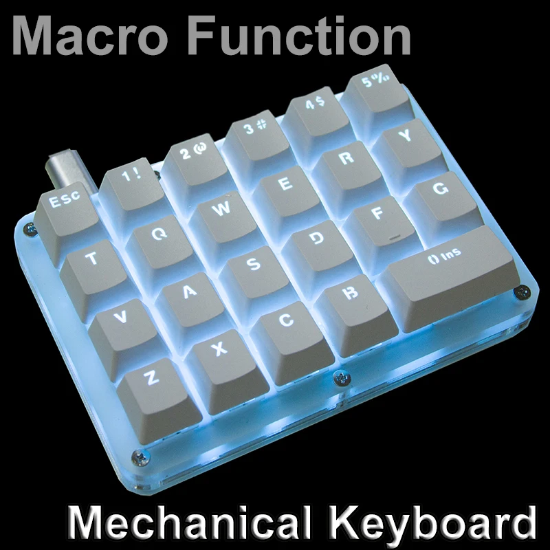 新しい23キーメカニカルキーパッドタイプc usb、ワンライトシングルバックライト制御ソフトウェアマクロキーボードセルフセッティング