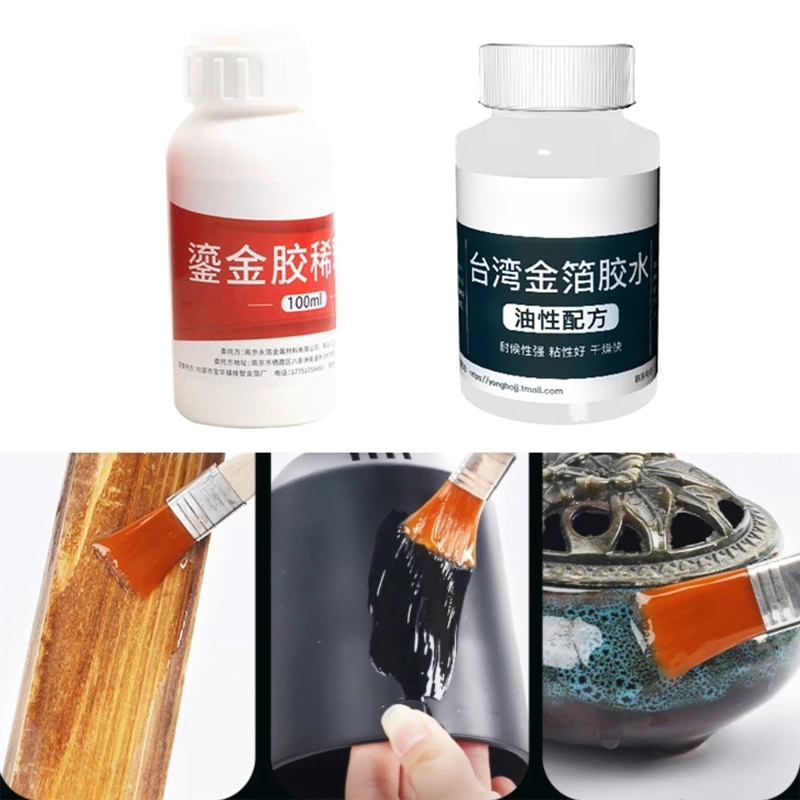 

100g Gilding Glue Gold Leaf Foil Oil-based And Glue Thinner for Metal Foil Sheets Arts