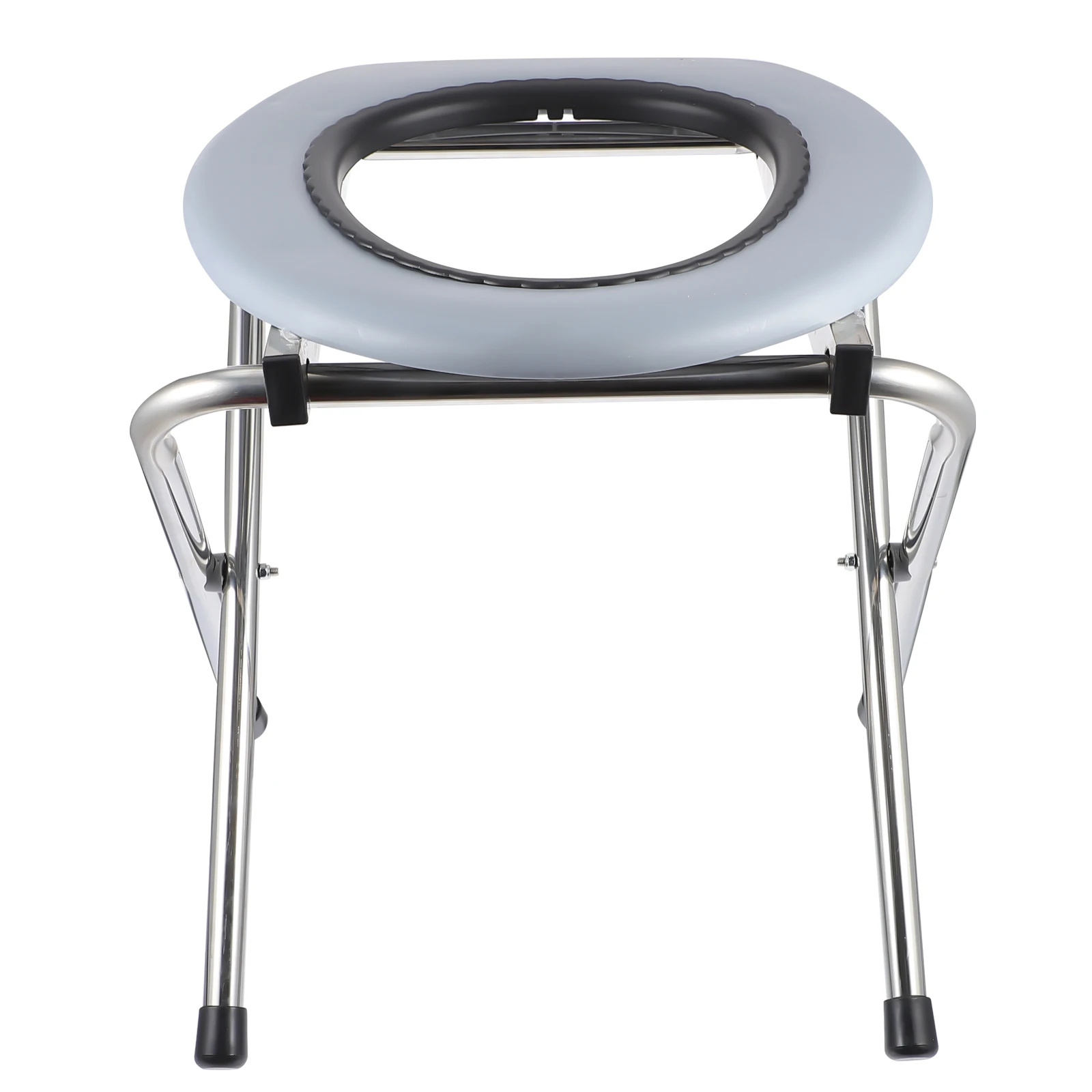 Foldable Bathroom Toilet Chair Portable Toilet Stool Stainless Steel Potty Chair for The Old Outdoor Camping Hiking Travel