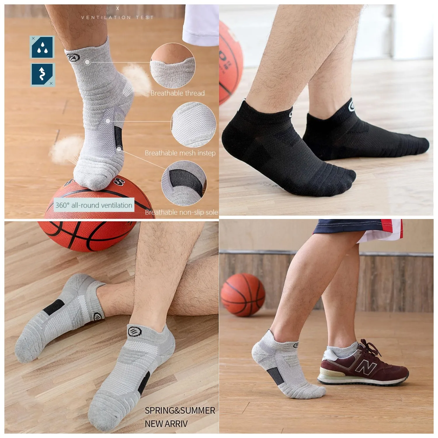 3 Pairs 100% Cotton Men Sport Socks Thick Outdoor Running Socks Football Basketball Wicking Breathable Sock Long Short Style Sox