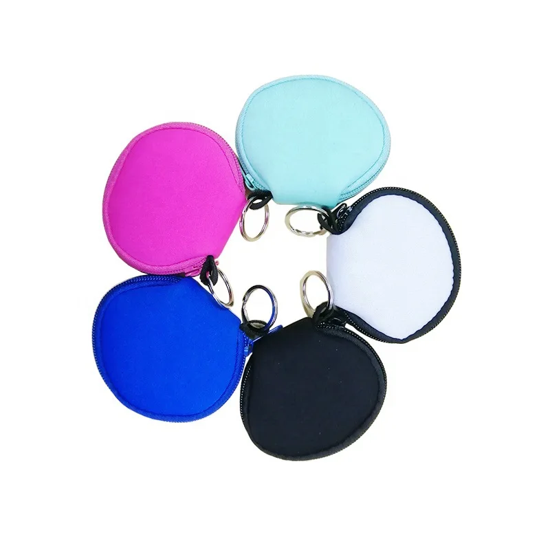 100Pcs/Lot Portable Colorful Neoprene Earbud Holders Mask Storage Bag Earphone Bags Coin Change Purse Factory Wholesale