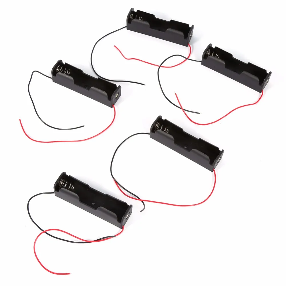 

MasterFire 50pcs/lot High Quality Black Plastic 18650 Battery Holder Storage Box Case with Wire Leads for 18650 3.7V Batteries