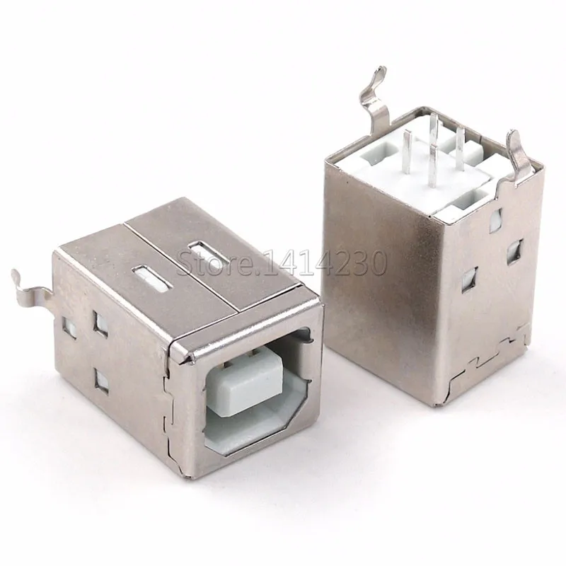 10Pcs Square USB B Type Female Socket Connector 180 Degree for Printer Data Interface