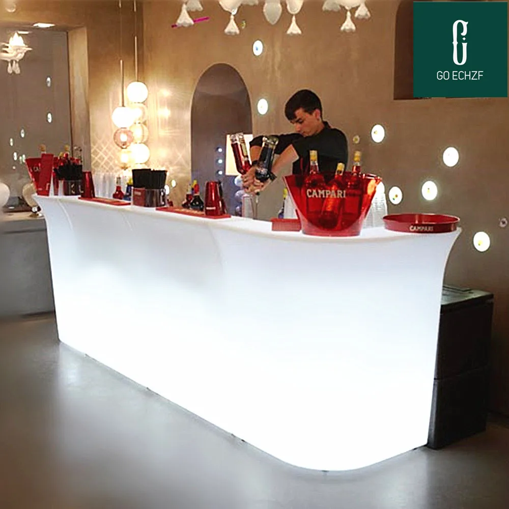 16 Color Changing LED Illuminated Bar Counter Waterproof Rechargeable Rundbar Bar Disco KtV Club Waiter Cocktail Bar Tables