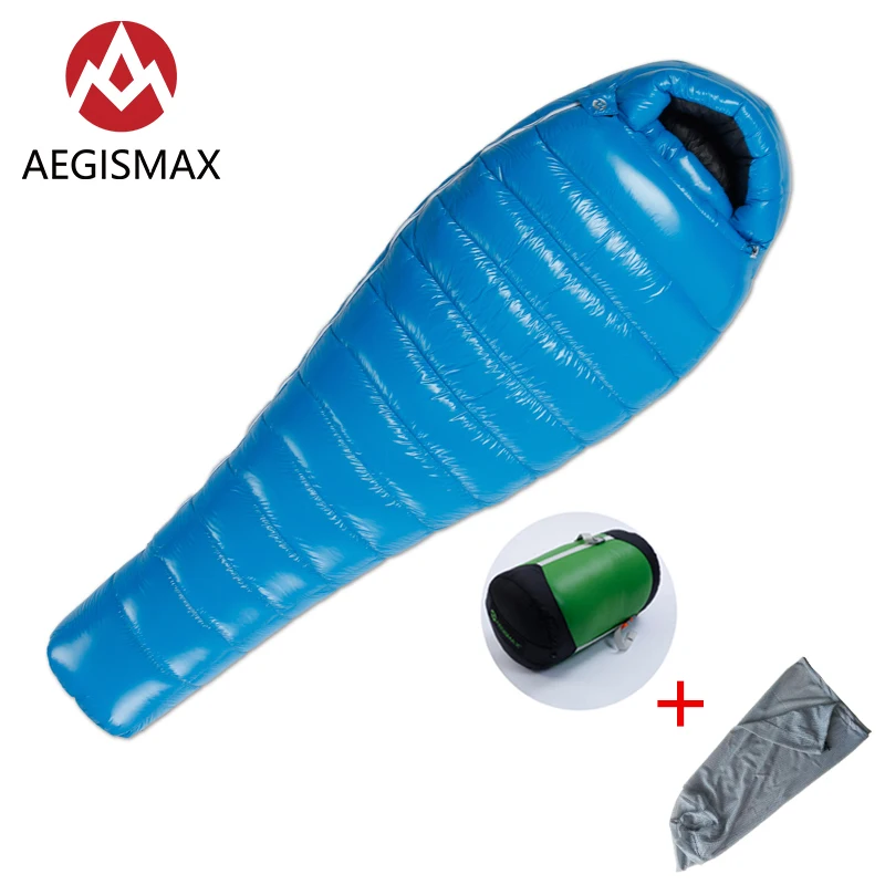 AEGISMAX G1-G5 White Goose Down Mummy Camping Sleeping Bags Ultralight Baffle Design Outdoor Hiking Nylon Down Sleeping Bag