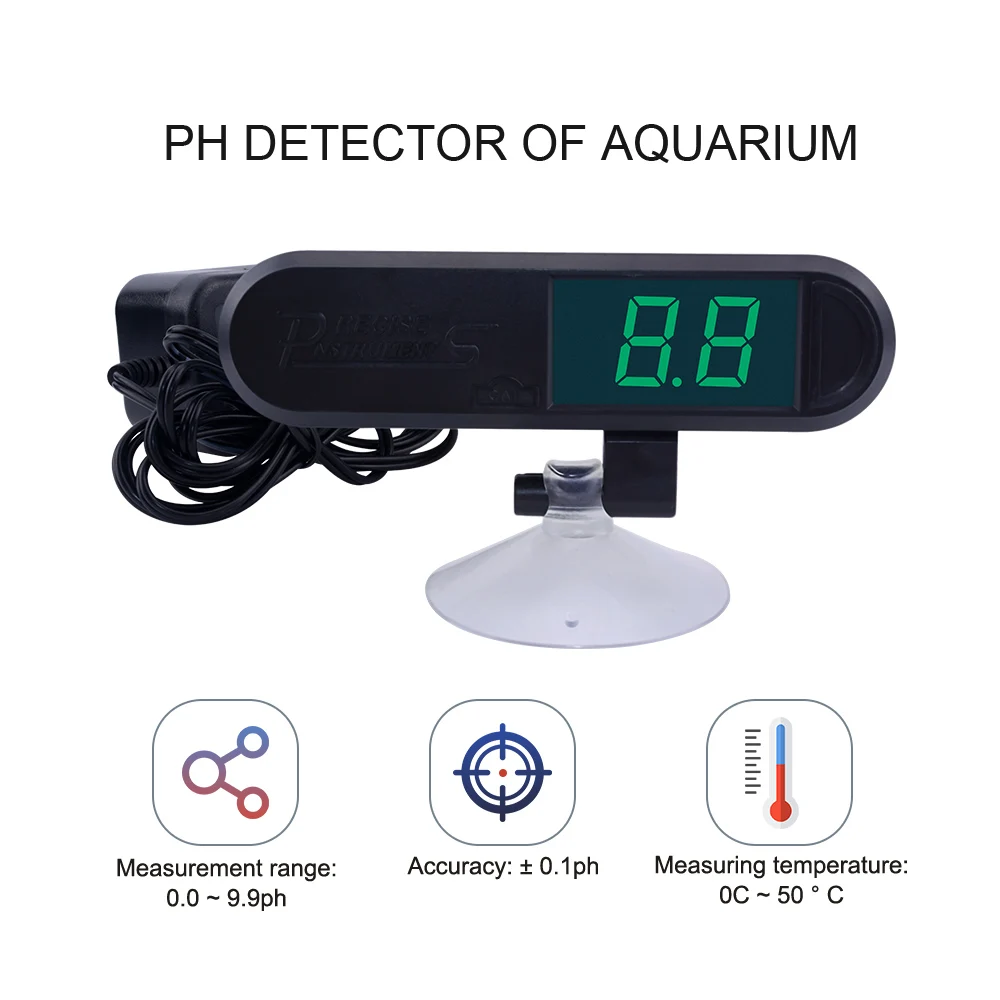 

Yieryi PH-025W PH Meter High Precision Digital Aquarium PH Monitor Online Water Quality Tester 0.0~9.9 PH Tester ATC BNC Probe